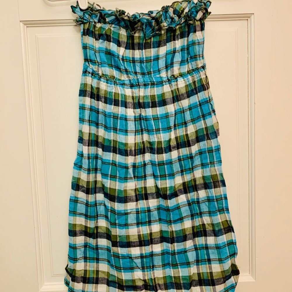 J Crew plaid cover up